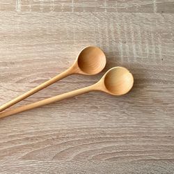 Set of two coffee spoons. Coffee lovers. Eco-friendly spoons. Lilac wood. Coffee spoons