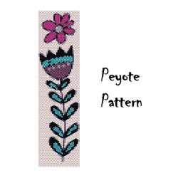 Flower Peyote Beading Pattern, Seed Bead Bracelet, Beaded Patterns Digital PDF