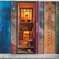 ratatouille book nook/ cafe shelf insert/ diy kit cafe, book nook cafe shelf insert diorama/ cafe diorama