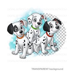 Cute dalmatian puppies, png digital illustration, sublimation design