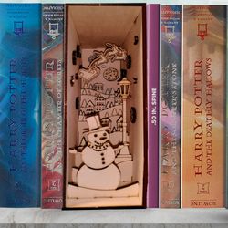 christmas book nook/ christmas shelf insert/ diy kit, book nook shelf insert diorama/christmas decor