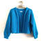 Moheir women warm Soft blue cardigan Hand knit bomber knit cardigans Women cardigan Moheir bomber Gift for her