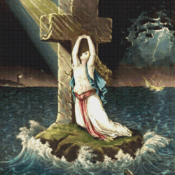 PDF Counted Vintage Cross Stitch Pattern | Faith | 6 Sizes