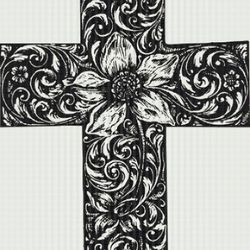 pdf counted vintage cross stitch pattern | cross | 7 sizes