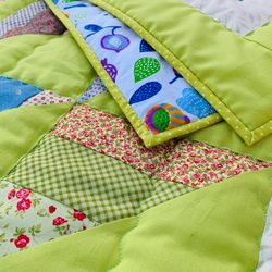 Cotton handmade baby blanket in one copy, Quilted patchwork summer baby plaid, Unique cute baby shower gift