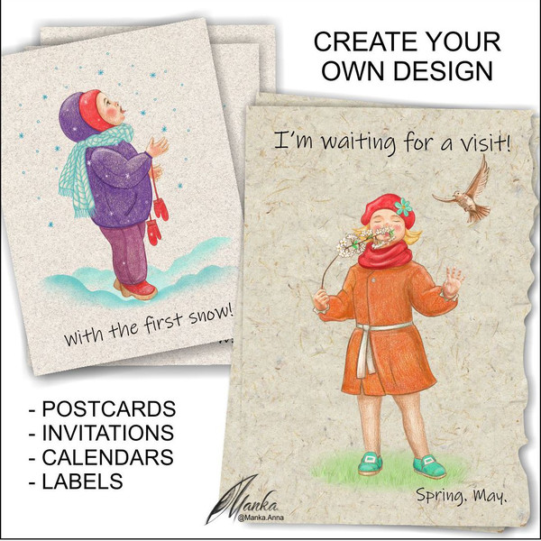 Kids-cards-clipart-spring-winter