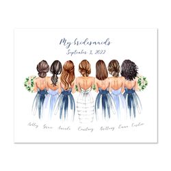personalized bridesmaids gift, gifts for bridesmaids, bridesmaid gift ideas, bride gifts, gifts for bride, printable art