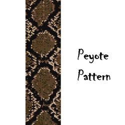 Snake Peyote Beading Pattern, Seed Bead Bracelet, Peyoted Beaded Patterns Digital PDF