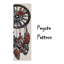Dreamcatcher Beading Peyote Pattern, Seed Bead Tribal Bracelet, Ethnic Peyoted Beaded Patterns Digital PDF