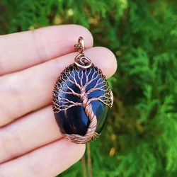 1st Wedding Anniversary Gift for Him, Wire Wrapped Tree Of Life Talisman Pendant, 1 Year Anniversary Gift for Husband
