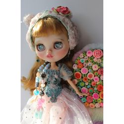 Blythe doll custom OOAK in a beautiful dress