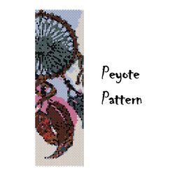 Dreamcatcher Peyote Beading Pattern, Seed Bead Bracelet, Ethnic Tribal Beaded Patterns Digital PDF