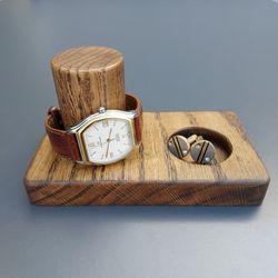 Wooden single watch stand/holder/display. Gift for dad or boyfriend