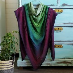 Big multicolored knitted shawl