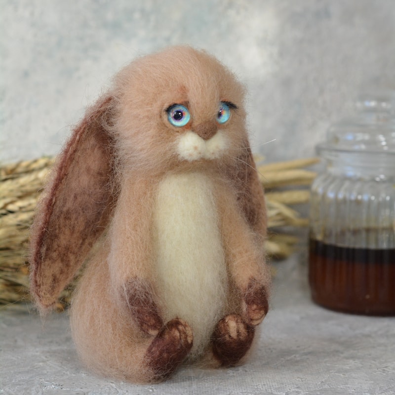 Botasky Rabbit Figure Bunny toy/Rabbit toy/Felted rabbit/Art doll | Inspire Uplift