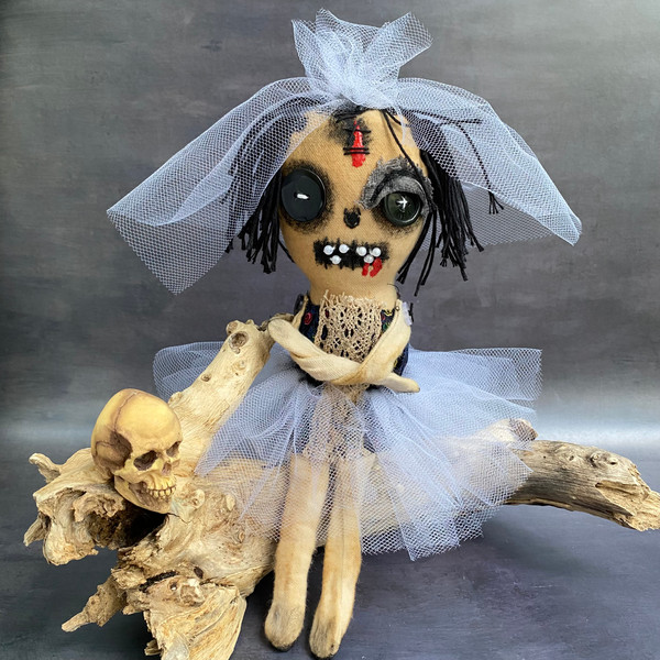 Creepy gothic bride doll .
