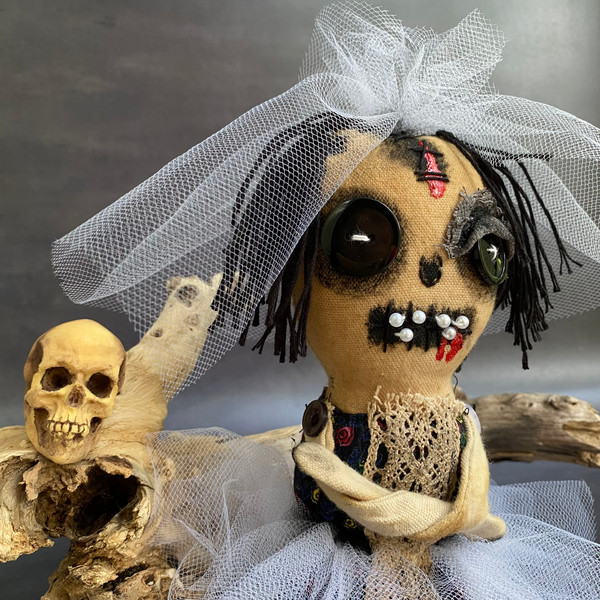 Creepy gothic bride doll .