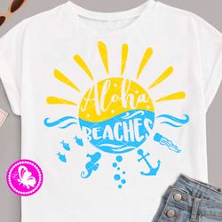 aloha beaches quote sunshine clipart sun sea ocean cruise summer decor