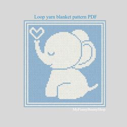 Loop yarn Elephant blanket pattern PDF Download