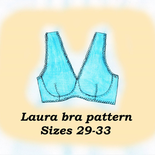 Balconette bra sewing pattern plus size, Laura, Sizes 29-33 - Inspire Uplift