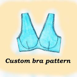 Wired bralette pattern, Custom bra pattern, Laura, Balconette bra pattern, Full cup bra pattern, Soft cup bra pattern