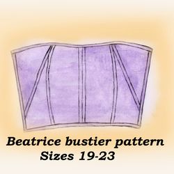 Bustier top corset pattern, Beatrice, Sizes19-23, Off shoulder corset top pattern, Strapless bustier pattern, Bra making