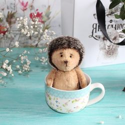 OOAK teddy toy – Stuffed Hedgehog toy – Collectible toy  - birthday gift