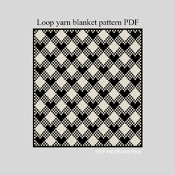 loop yarn finger knitted buffalo hearts blanket pattern pdf download
