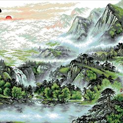 Scheme Cross Stitch Pattern | Chinese Landscape | #101