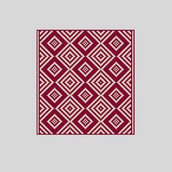 Loop yarn Finger knitted Mosaic Rhombus blanket pattern PDF Download