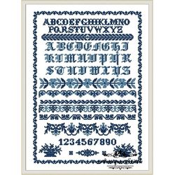 Antique Sampler 21 Cross Stitch Pattern PDF Monochrome Ornament