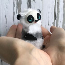 Panda Art Doll Collectible fantasy animal Doll Cute Plush Panda Miniature Sculpture Author’s Toy Interior