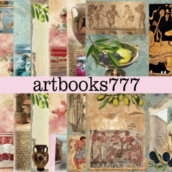 greece, scrapbooking, digital paper, sheets for book, journal