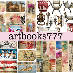 Greece Ephemera, Scrapbooking, Digital Paper, Book Decoration, Tag, Card Envelope, journal