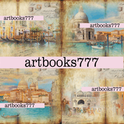 Venice, scrapbooking, digital paper, sheets for book, journal
