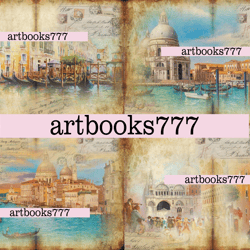 venice, scrapbooking, digital paper, sheets for book, journal