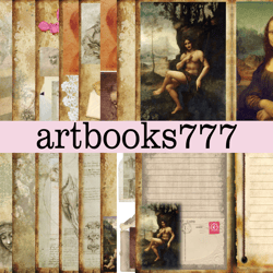 Leonardo, scrapbooking, digital paper, sheets for book, journal