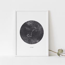 scorpio poster, scorpio print, scorpio zodiac sign, scorpio constellation, astrological print, digital download