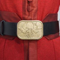 Leather belt with gold buckle for Grisha kefta