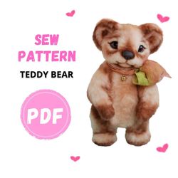 TEDDY BEAR Pattern - Figure stuffed animal,  Pattern PDF-Teddy bear,  Teddy bear , Animal Pattern,   Plush  Bear