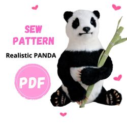 SEWING PATTERN Panda - Figure stuffed animal,  Pattern PDF-Teddy bear,  Teddy bear , Animal Pattern, Panda Bear