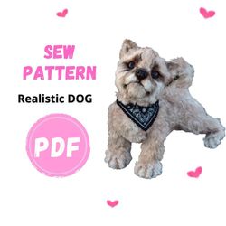 sew pattern dog- yorkshire terrier - collectible toy - posing toy - toy yorkshire terrier - stuffed animal figurine-pdf