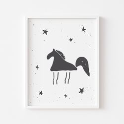 horse print for baby, horse nursery poster, so cute horse, cute nursery print, nursery wall art, digital download