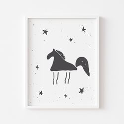 Horse print for baby, Horse nursery poster, So cute Horse, Cute nursery print, Nursery wall art, Digital download