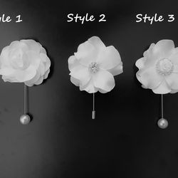 White flower lapel pin, Fiance boutonniere, Wedding boutonniere, Tuxedo boutonniere, White lapel pin, Rose lapel pin