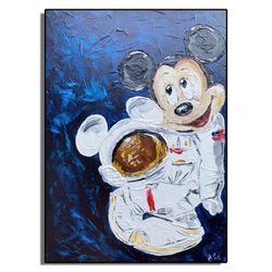 Mickey Mouse Astronaut Wall Art / Mickey Mouse Abstract Painting / Mickey Mouse Spaceman Wall Art / Mickey Mouse Art