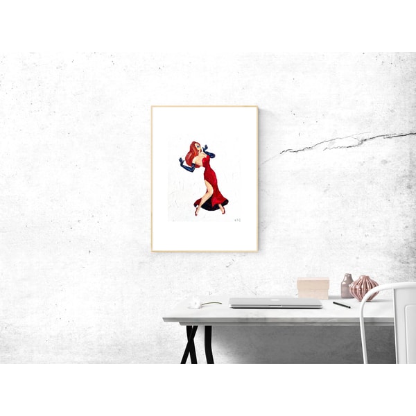 Jessica Rabbit Wall Art / Jessica Rabbit Painting / Who Fram - Inspire ...