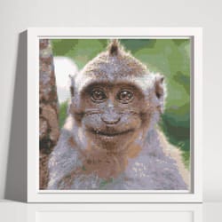cross stitch pattern, pdf, a monkey