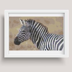 cross stitch pattern, pdf, zebra