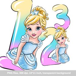 Princess numbers clipart, Numbers design, 2 sets of numbers